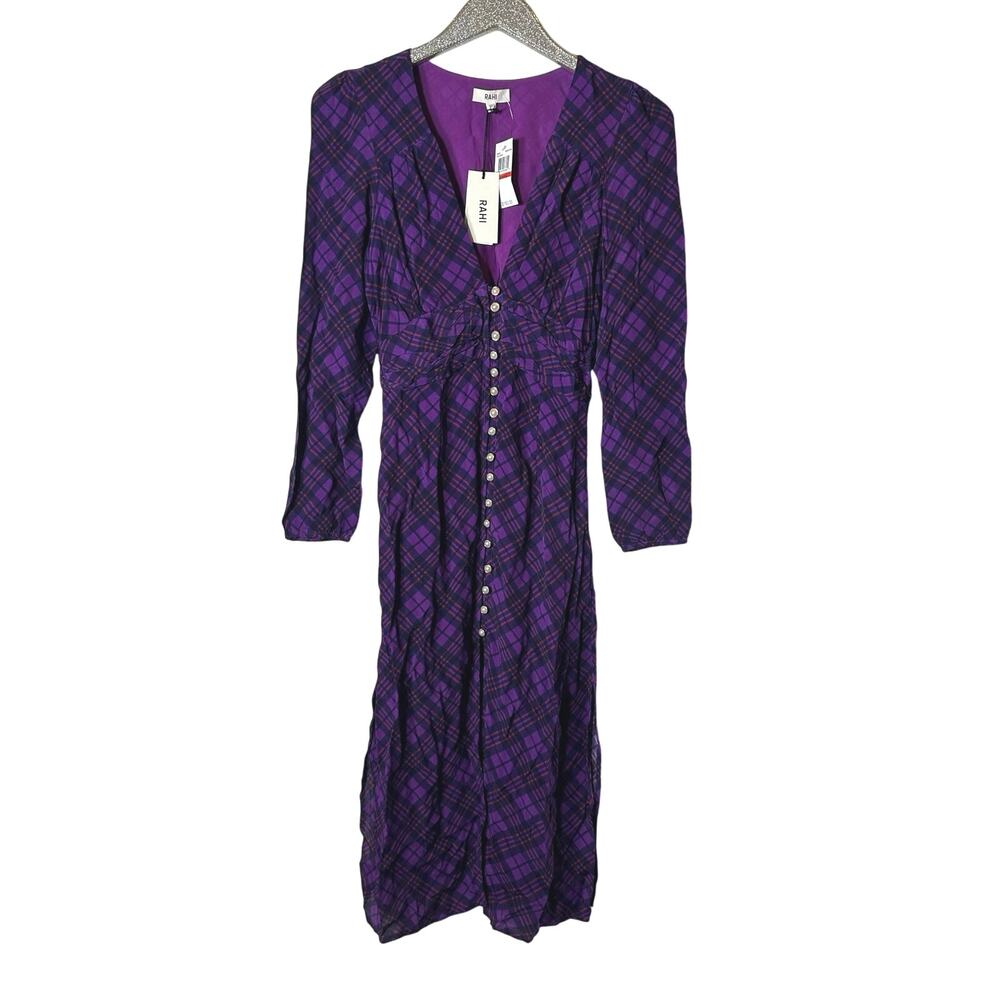 Rahi Purple Plaid Trista Dress NEW
